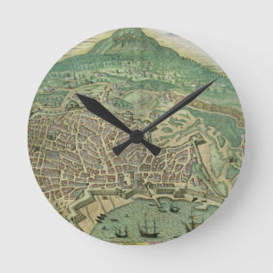 Kaart van Catania, van "Civitates Orbis Terrarum" Ronde Klok