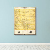 Kaart van Cedar County, staat Iowa Canvas Afdruk (Insitu (Houten vloer))