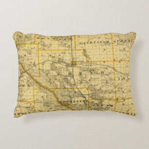 Kaart van Cedar County, staat Iowa Decoratief Kussen