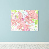 kaart van Cedar Rapids Iowa (1967) Canvas Afdruk (Insitu (Houten vloer))