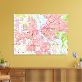 kaart van Cedar Rapids Iowa (1967) Canvas Afdruk (Insitu (Woonkamer))