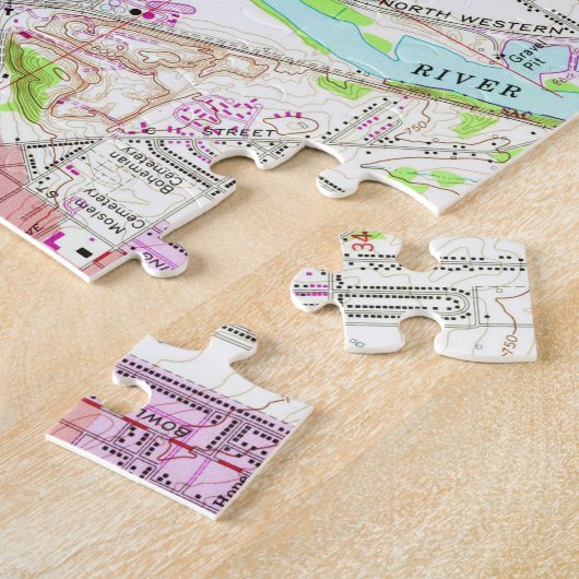 kaart van Cedar Rapids Iowa (1967) Legpuzzel (Zijkant)