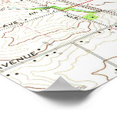  kaart van Cedar Rapids Iowa (1967) Poster (Hoek)