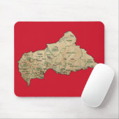 Kaart van Centrafrique Mousepad Muismat (Met muis)