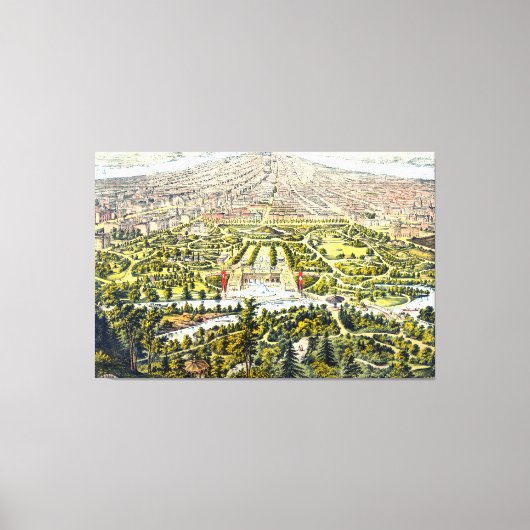  kaart van Central Park, New York, 1873 Canvas Afdruk (Voorkant)