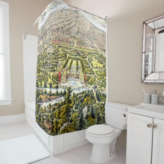  kaart van Central Park, New York, 1873 Douchegordijn (In situ)