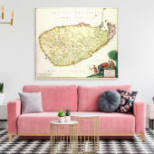 Kaart van Ceylon volgens Nicolas Visscher Canvas Afdruk (Insitu (Woonkamer))