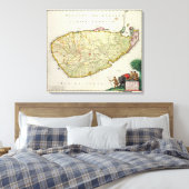 Kaart van Ceylon volgens Nicolas Visscher Canvas Afdruk (Insitu (Slaapkamer))