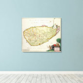 Kaart van Ceylon volgens Nicolas Visscher Canvas Afdruk (Insitu (Houten vloer))