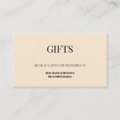 Kaart van Champagne Gift Registry Enclosure (Voorkant)