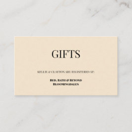 Kaart van Champagne Gift Registry Enclosure