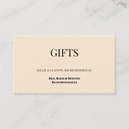 Kaart van Champagne Gift Registry Enclosure (Voorkant)