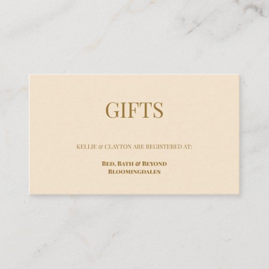 Kaart van Champagne Gift Registry Enclosure (Voorkant)