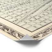 Kaart van Champaign, Urbana, Mattoon en Charleston Poster (Hoek)