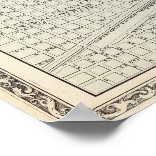 Kaart van Champaign, Urbana, Mattoon en Charleston Poster (Hoek)