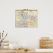 Kaart van Champaign, Urbana, Mattoon en Charleston Poster (Keuken)