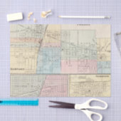 Kaart van Champaign, Urbana, Mattoon en Charleston Tissuepapier (Craft)