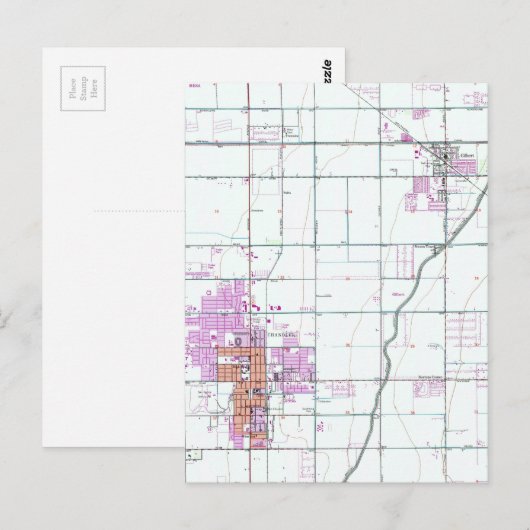  kaart van Chandler en Gilbert Arizona (1952) (Voorkant / Achterkant)