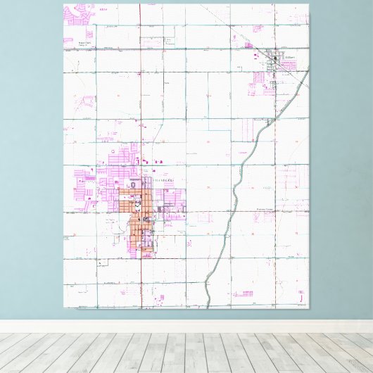 kaart van Chandler en Gilbert Arizona (1952) Canvas Afdruk (Insitu (Houten vloer))