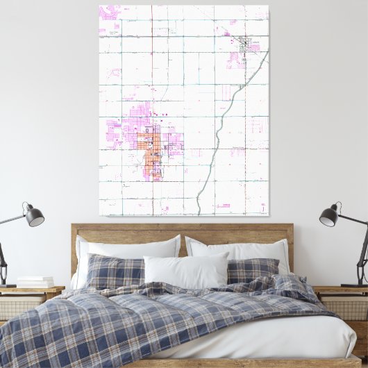 kaart van Chandler en Gilbert Arizona (1952) Canvas Afdruk (Insitu (Slaapkamer))