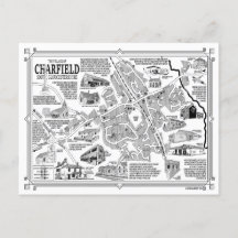 Kaart van Charfield Village Briefkaart