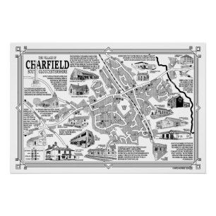 Kaart van Charfield Village Poster