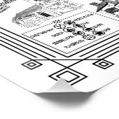 Kaart van Charfield Village Poster (Hoek)