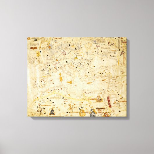 Kaart van Charles V, Kaart van Mecia Canvas Afdruk (Voorkant)