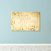 Kaart van Charles V, Kaart van Mecia Canvas Afdruk (Insitu (Houten vloer))