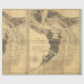 Kaart van Charleston Harbor South Carolina (1863) Cadeaupapier (Vlak)