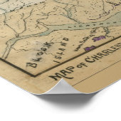 Kaart van Charleston Harbour Poster (Hoek)