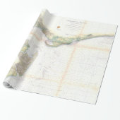 kaart van Charleston Harbour SC (1866) Cadeaupapier (Uitgerold)