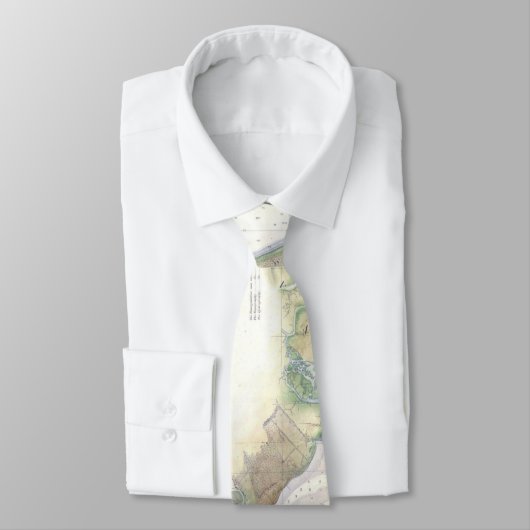  kaart van Charleston Harbour SC (1866) Stropdas (Gebonden)