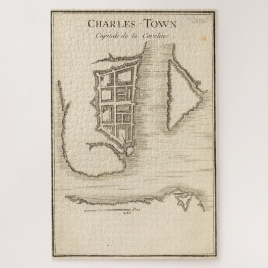 kaart van Charleston SC (1755) Legpuzzel (Verticaal)