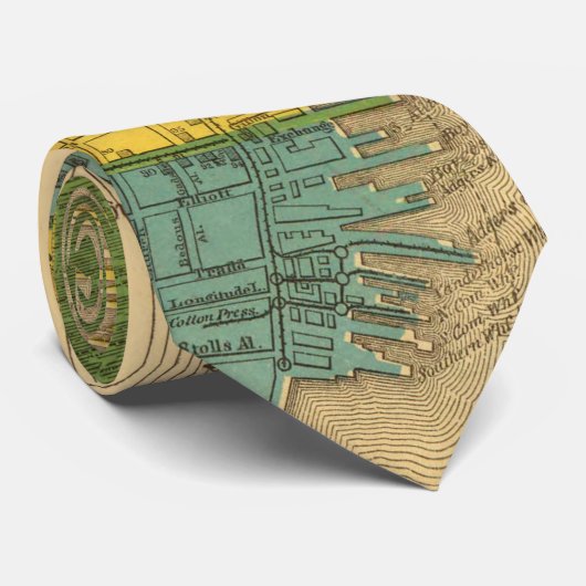  kaart van Charleston SC (1883) Stropdas (Opgerold)