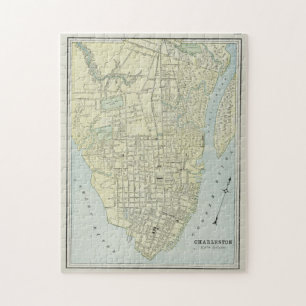  kaart van Charleston SC (1901) Legpuzzel