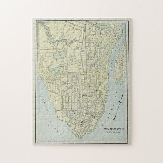kaart van Charleston SC (1901) Legpuzzel (Verticaal)