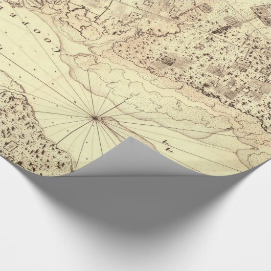  kaart van Charleston South Carolina (1780) Cadeaupapier (Hoek)