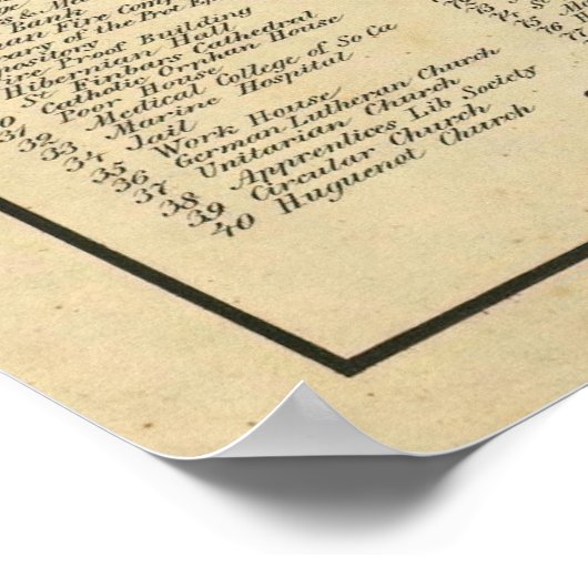  kaart van Charleston South Carolina (1844) Poster (Hoek)