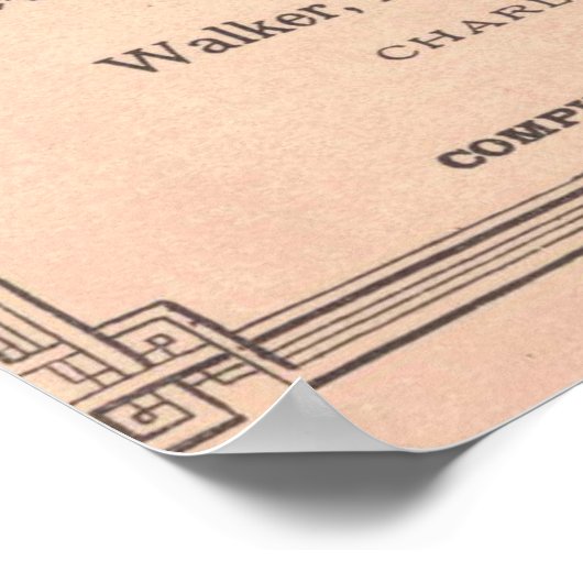 kaart van Charleston South Carolina (1890) Poster (Hoek)