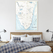 kaart van Charleston South Carolina (1898) Canvas Afdruk (Insitu (Slaapkamer))