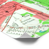  kaart van Charleston South Carolina (1958) 2 Poster (Hoek)