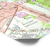  kaart van Charleston South Carolina (1958) Poster (Hoek)