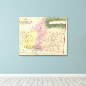 Kaart van Charleston, West Virginia Canvas Afdruk (Insitu (Houten vloer))
