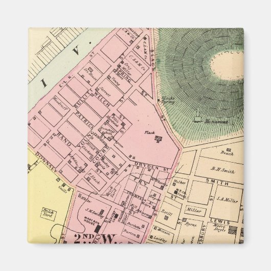 Kaart van Charleston, West Virginia Magneet (Voorkant)