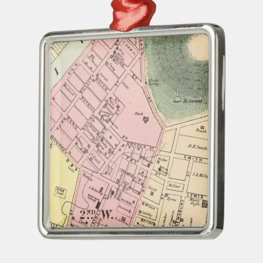 Kaart van Charleston, West Virginia Metalen Ornament (Links)