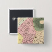 Kaart van Charleston, West Virginia Vierkante Button 5,1 Cm (Voorkant /achterkant)