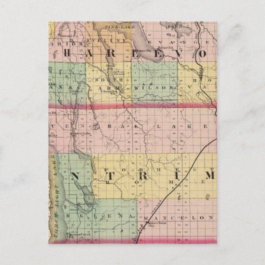 Kaart van Charlevoix en de provincies Antrim, Mich (Voorkant)