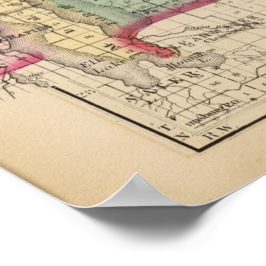 Kaart van Charlevoix en de provincies Antrim, Mich Poster (Hoek)