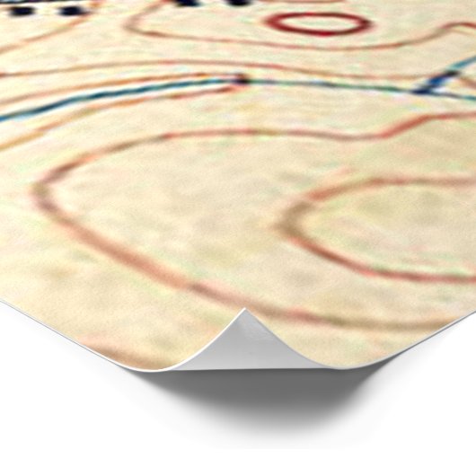  kaart van Charlotte North Carolina (1905) Poster (Hoek)